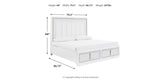 Chalanna King Upholstered Storage Bed with Dresser in White from Ashley - Luna Furniture