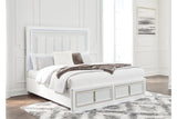 Chalanna White California King LED Upholstered Storage Platform Bed from Ashley - Luna Furniture