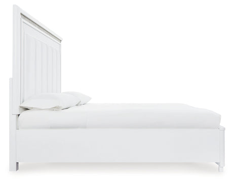 Chalanna White California King LED Upholstered Storage Platform Bed from Ashley - Luna Furniture