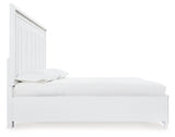 Chalanna White King LED Upholstered Storage Platform Bed from Ashley Furniture - Luna Furniture