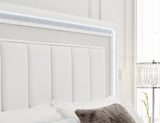 Chalanna White Queen LED Upholstered Storage Platform Bed from Ashley - Luna Furniture