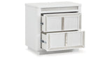 Chalanna California King Upholstered Storage Bed with Dresser and Nightstand in White from Ashley Furniture - Luna Furniture