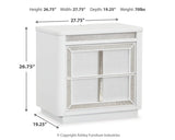 Chalanna California King Upholstered Storage Bed with Mirrored Dresser in White from Ashley - Luna Furniture