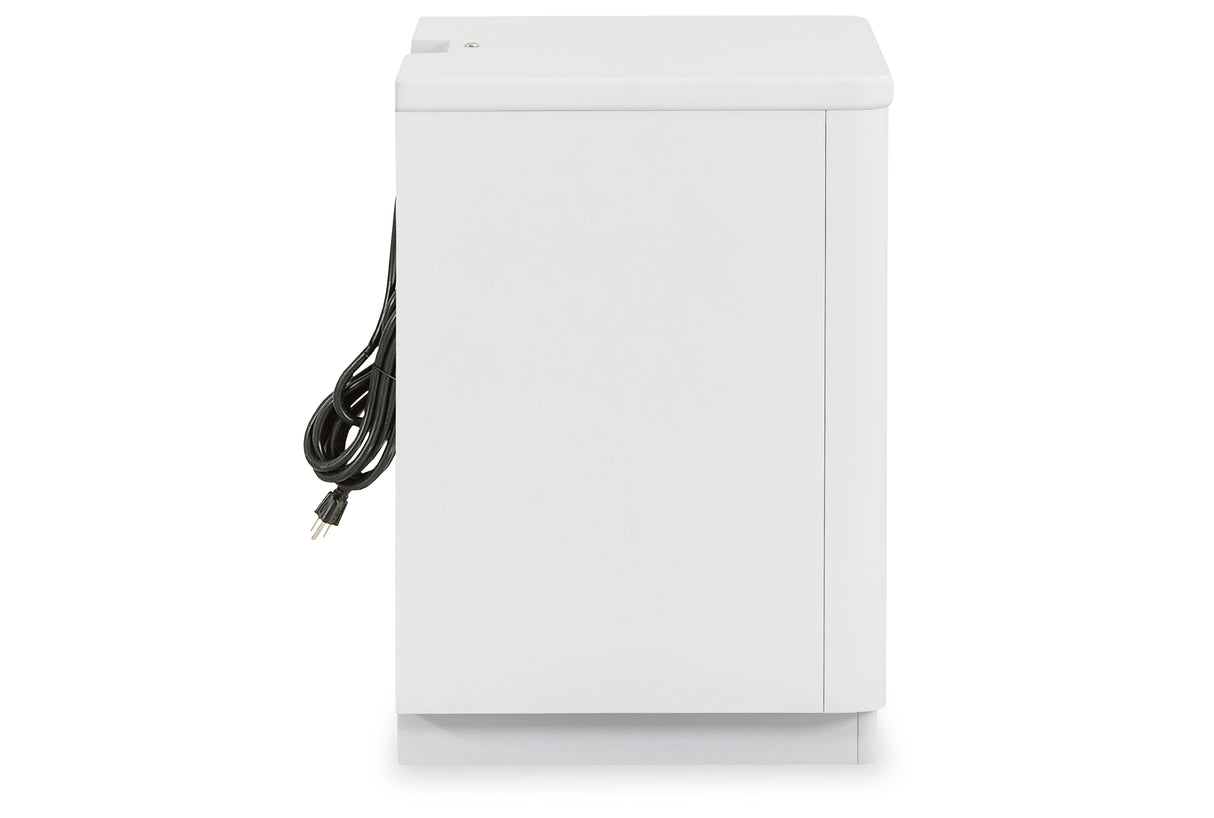 Chalanna Queen Upholstered Storage Bed with Dresser and 2 Nightstands in White from Ashley Furniture - Luna Furniture