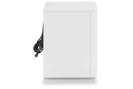 Chalanna King Upholstered Storage Bed with Dresser and Nightstand in White from Ashley Furniture - Luna Furniture