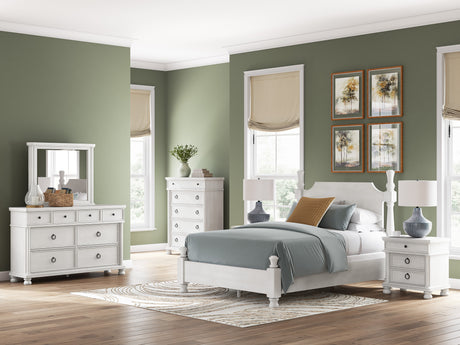 Rowlenstown Antique White Poster Bedroom Set from Ashley - Luna Furniture