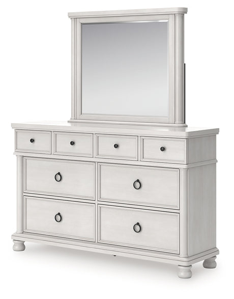 Rowlenstown Queen Poster Bed, Dresser and Mirror from Ashley Furniture - Luna Furniture
