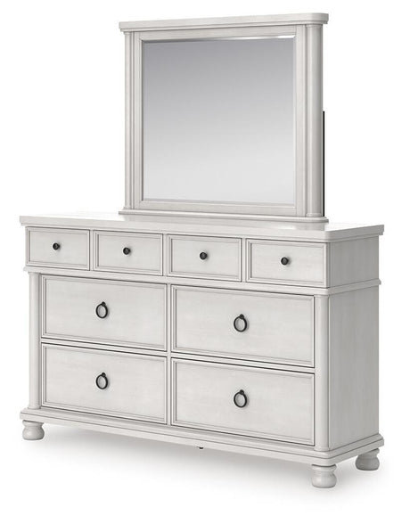 Rowlenstown Queen Poster Bed, Dresser and Mirror from Ashley Furniture - Luna Furniture