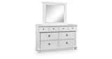 Rowlenstown Antique White Dresser and Mirror from Ashley - Luna Furniture