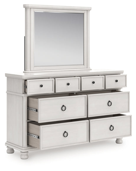 Rowlenstown Queen Poster Bed, Dresser and Mirror from Ashley Furniture - Luna Furniture