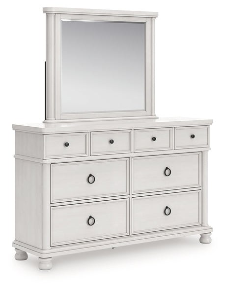 Rowlenstown Queen Poster Bed, Dresser and Mirror from Ashley Furniture - Luna Furniture
