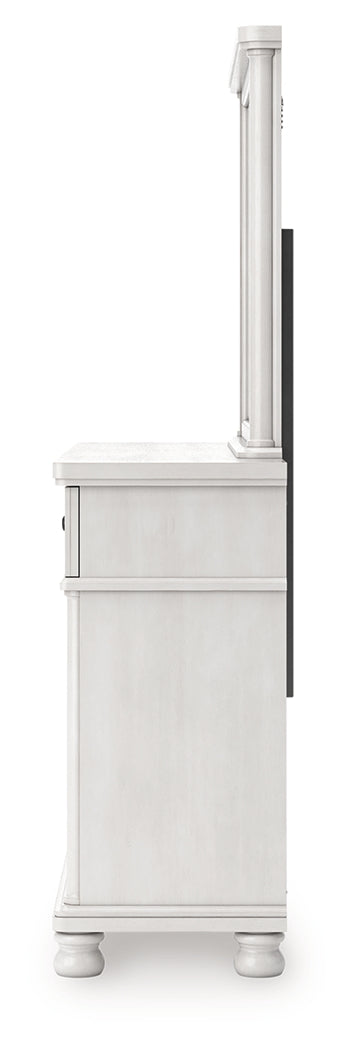 Rowlenstown Queen Poster Bed, Dresser and Mirror from Ashley Furniture - Luna Furniture