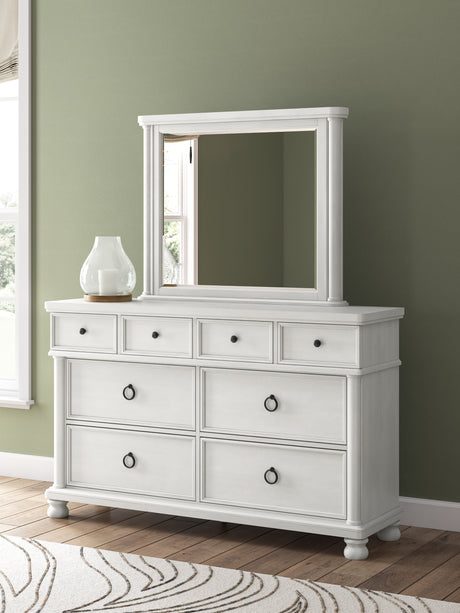 Rowlenstown Queen Poster Bed, Dresser and Mirror from Ashley Furniture - Luna Furniture