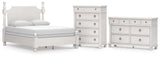 Rowlenstown Queen Poster Bed with Dresser and Chest in Antique White from Ashley - Luna Furniture