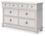 Rowlenstown Antique White Poster Bedroom Set from Ashley - Luna Furniture