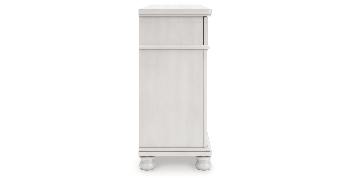 Rowlenstown Queen Poster Bed with Dresser in Antique White from Ashley - Luna Furniture