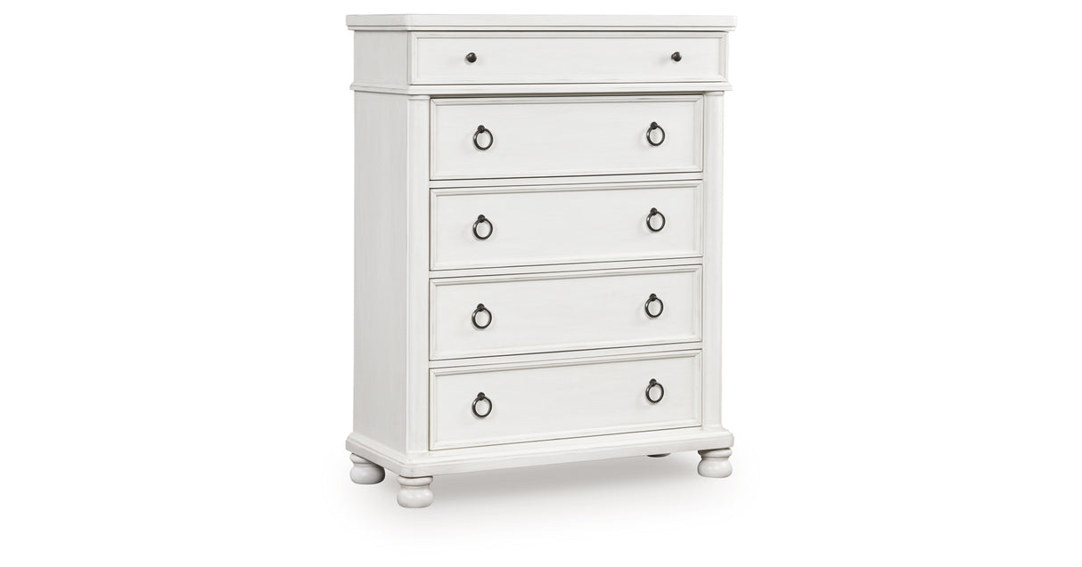 Rowlenstown Antique White Chest of Drawers from Ashley Furniture - Luna Furniture