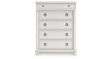 Rowlenstown California King Poster Bed with Dresser and Chest in Antique White from Ashley - Luna Furniture