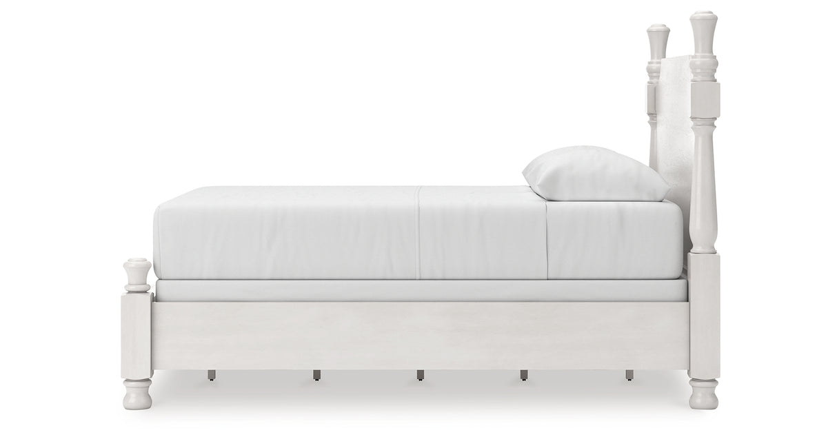 Rowlenstown Queen Poster Bed with Dresser and Nightstand in Antique White from Ashley - Luna Furniture