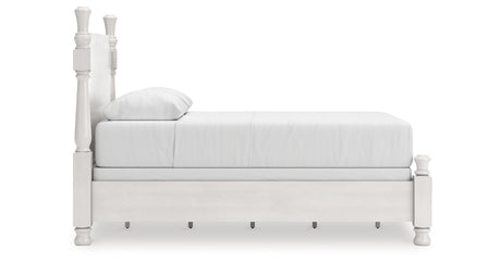 Rowlenstown Queen Poster Bed with Dresser and Nightstand in Antique White from Ashley - Luna Furniture
