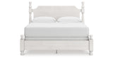 Rowlenstown California King Poster Bed with Dresser and Nightstand in Antique White from Ashley - Luna Furniture