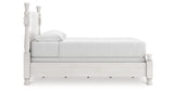 Rowlenstown California King Poster Bed with Dresser and Chest in Antique White from Ashley - Luna Furniture