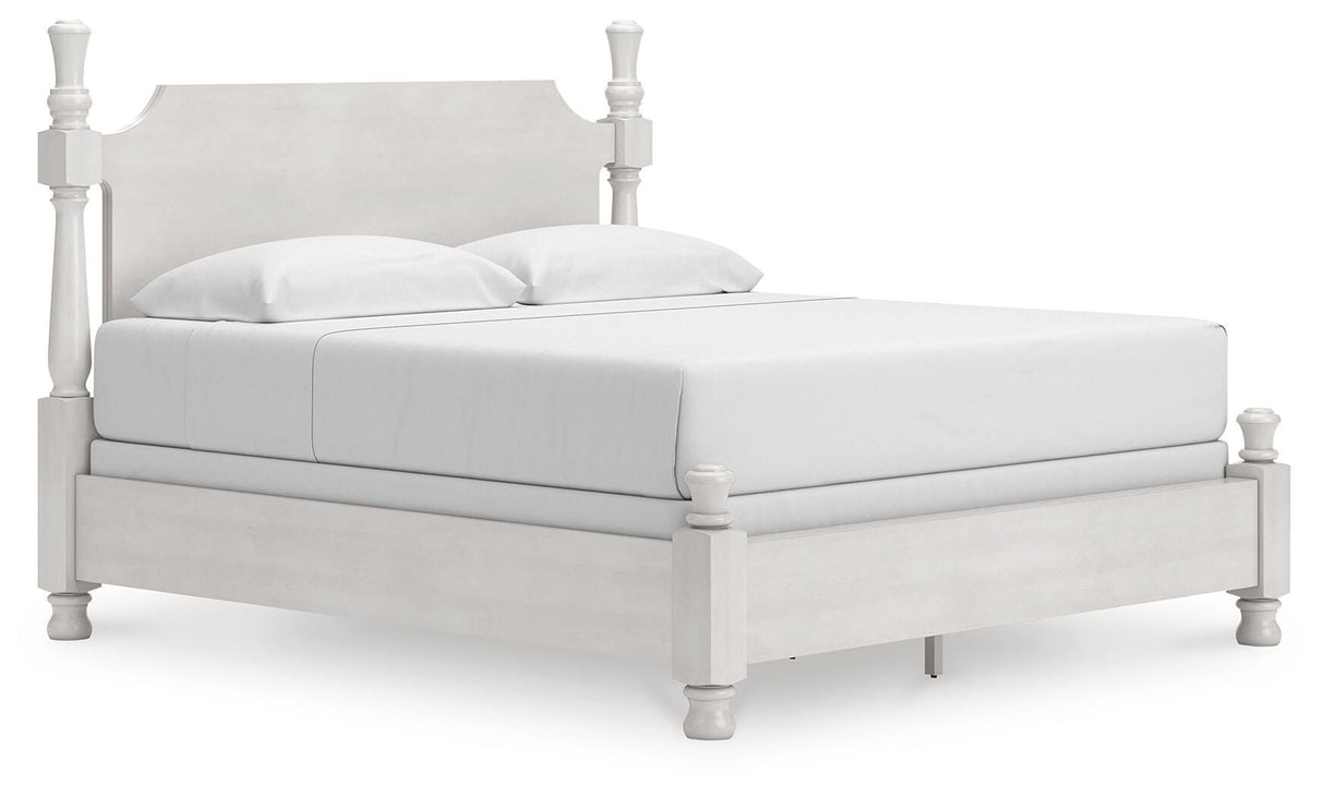 Rowlenstown Antique White Poster Bedroom Set from Ashley - Luna Furniture