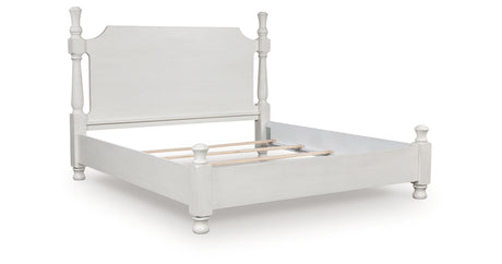 Rowlenstown Antique White King Poster Bed from Ashley Furniture - Luna Furniture