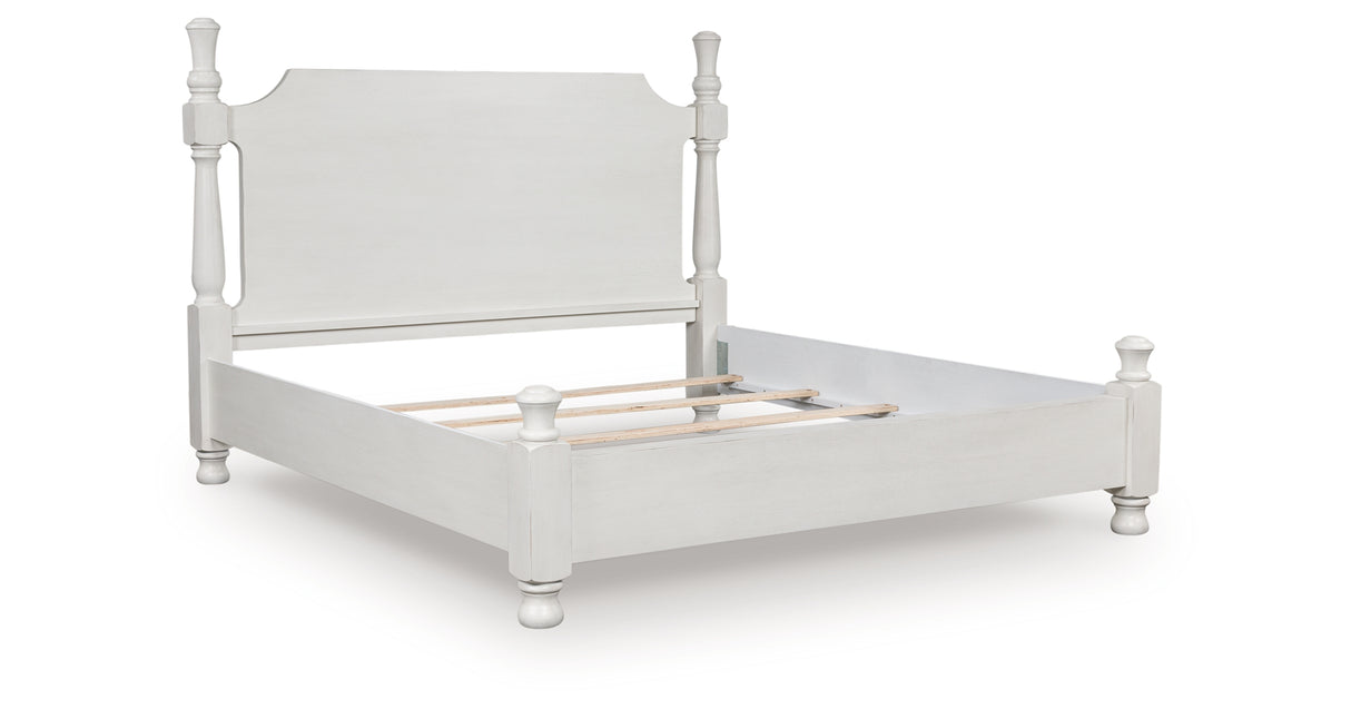 Rowlenstown Antique White Queen Poster Bed from Ashley Furniture - Luna Furniture