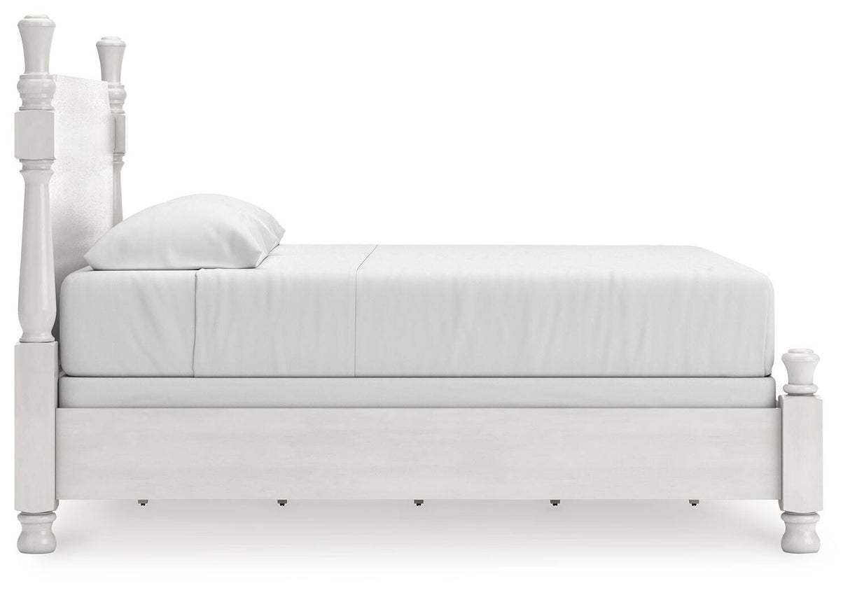 Rowlenstown Antique White Poster Bedroom Set from Ashley - Luna Furniture