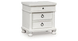 Rowlenstown Antique White Nightstand from Ashley - Luna Furniture