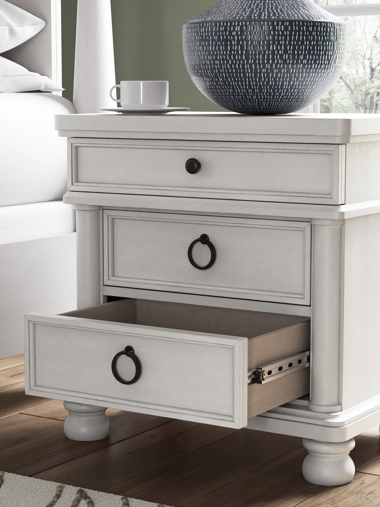 Rowlenstown Antique White Nightstand from Ashley - Luna Furniture