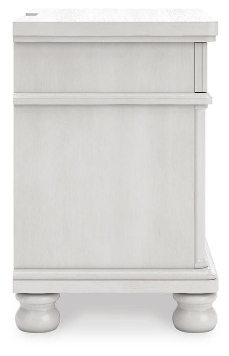 Rowlenstown Antique White Nightstand from Ashley - Luna Furniture