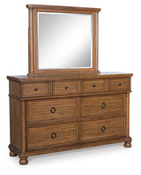 Rowlenstown Queen Poster Bed, Dresser and Mirror from Ashley - Luna Furniture