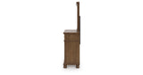 Rowlenstown Queen Poster Bed with Mirrored Dresser in Brown from Ashley - Luna Furniture