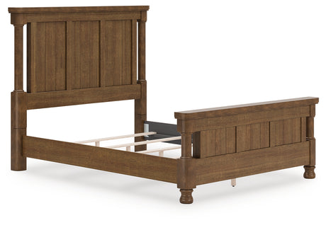 Rowlenstown Brown Queen Poster Bed from Ashley Furniture - Luna Furniture