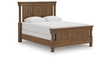 Rowlenstown Queen Poster Bed with Mirrored Dresser in Brown from Ashley - Luna Furniture