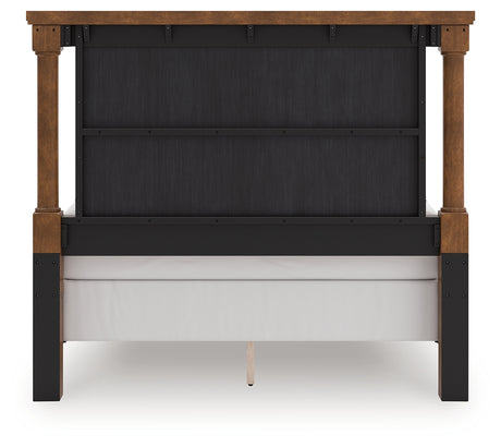 Rowlenstown Brown Queen Poster Bed from Ashley Furniture - Luna Furniture