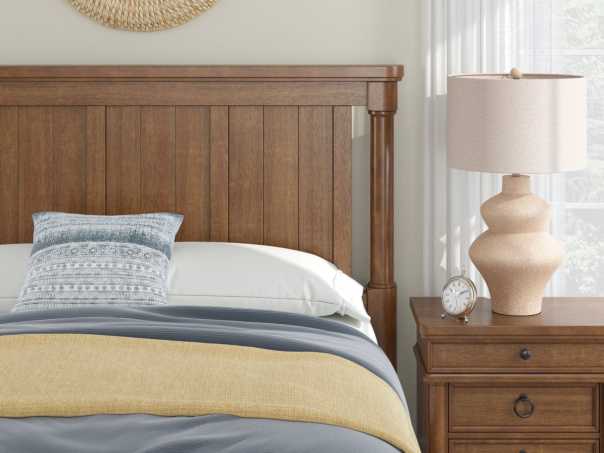 Rowlenstown Brown Queen Poster Bed from Ashley Furniture - Luna Furniture