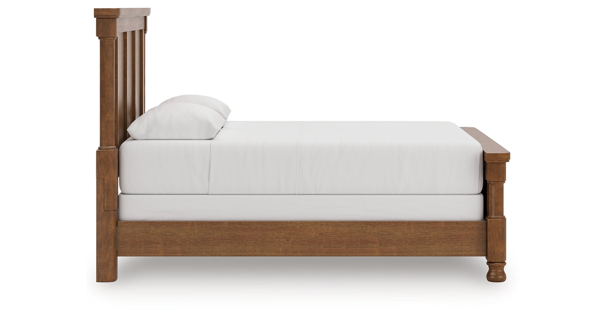 Rowlenstown Queen Poster Bed with Dresser in Brown from Ashley - Luna Furniture