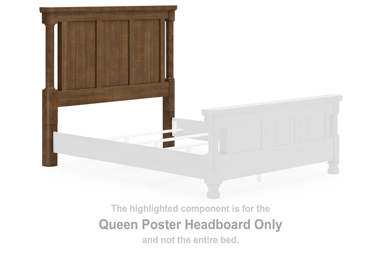 Rowlenstown Brown Queen Poster Headboard from Ashley Furniture - Luna Furniture