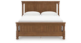 Rowlenstown California King Poster Bed with Mirrored Dresser in Brown from Ashley - Luna Furniture