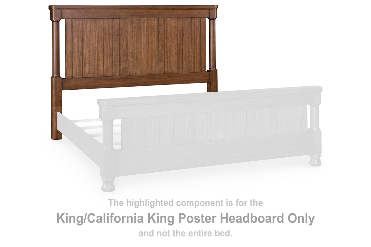 Rowlenstown Brown King/California King Poster Headboard from Ashley - Luna Furniture