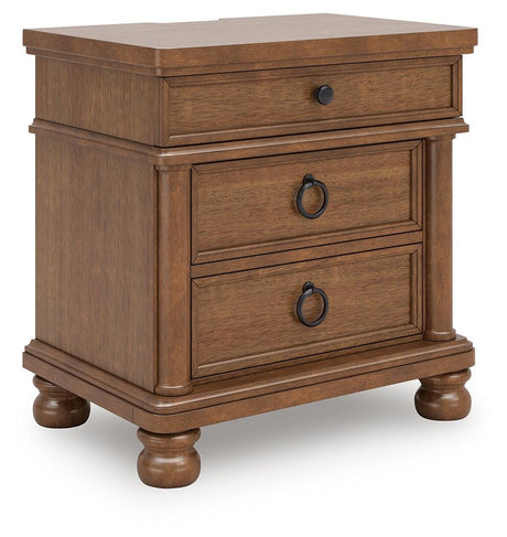 Rowlenstown Brown King Poster Bed, Dresser and 2 Nightstands from Ashley - Luna Furniture