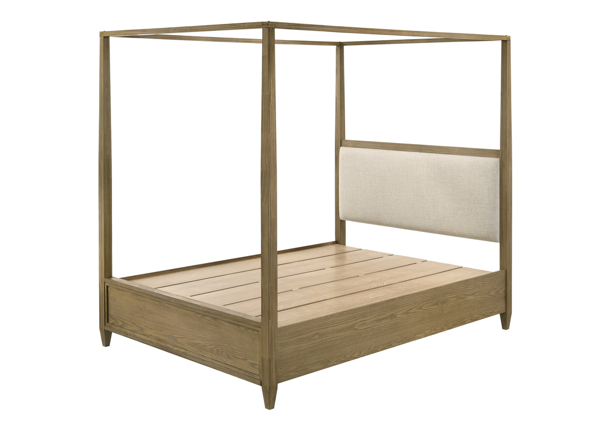 Sienna Rustic Natural Queen Canopy Platform Bed