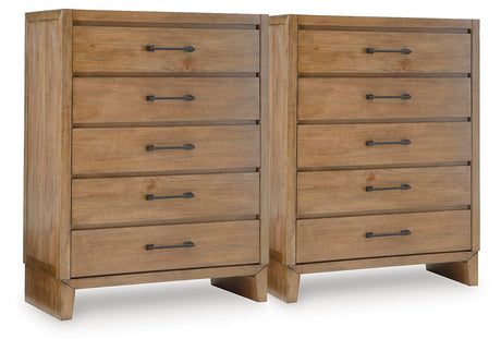 Sherbana Light Brown 2 Chests from Ashley Furniture - Luna Furniture