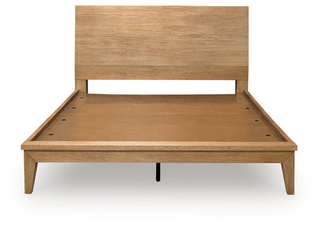 Sherbana Light Brown Queen Platform Bed from Ashley Furniture - Luna Furniture