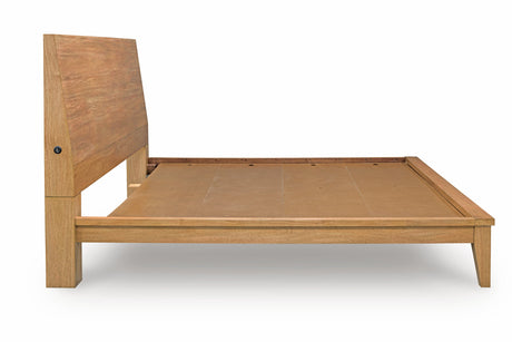 Sherbana Light Brown King Platform Bed from Ashley - Luna Furniture