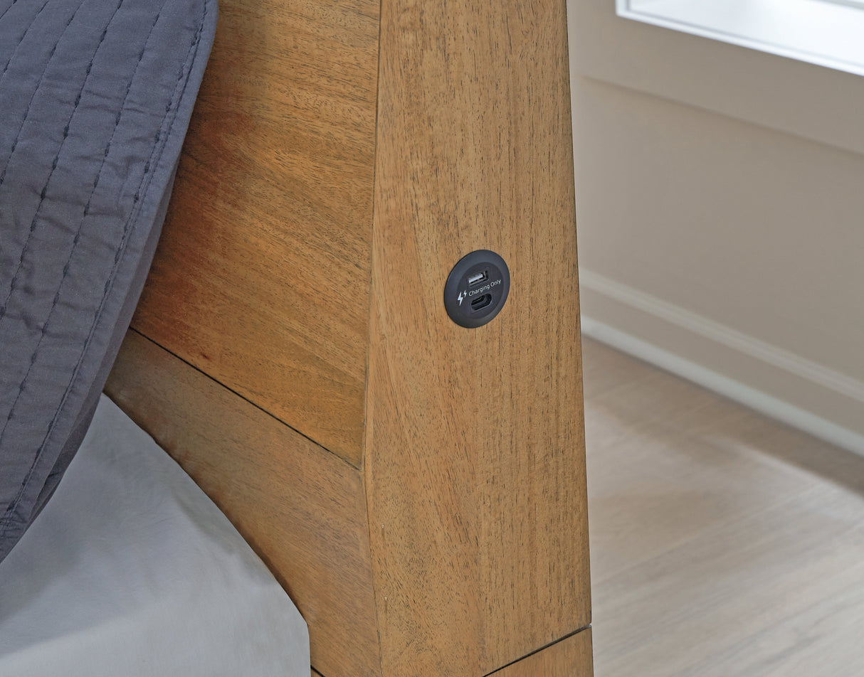 Sherbana Light Brown King Platform Bed from Ashley - Luna Furniture