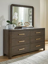 Radkin Burnished Brown Dresser and Mirror from Ashley - Luna Furniture